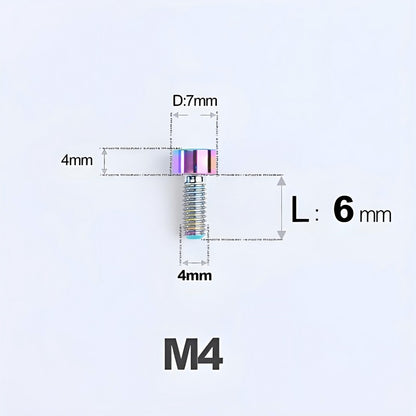 M4X6 8/10/12/16/18/20/25mm Titanium Bolts For Bike & Motorcycle