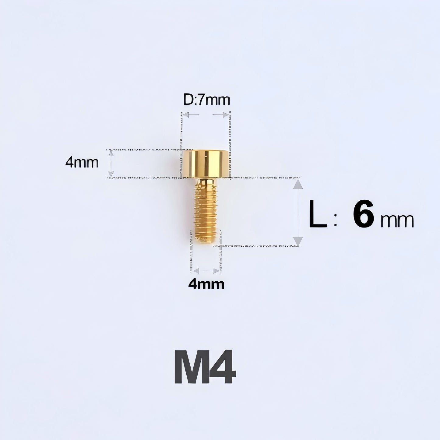 M4X6 8/10/12/16/18/20/25mm Titanium Bolts For Bike & Motorcycle