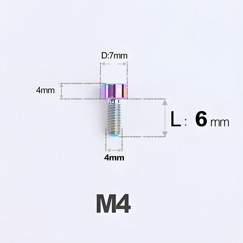 M4X6 8/10/12/16/18/20/25mm Titanium Bolts For Bike & Motorcycle