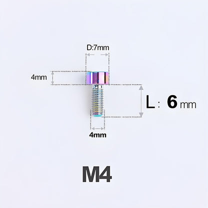 M4X6 8/10/12/16/18/20/25mm Titanium Bolts For Bike & Motorcycle