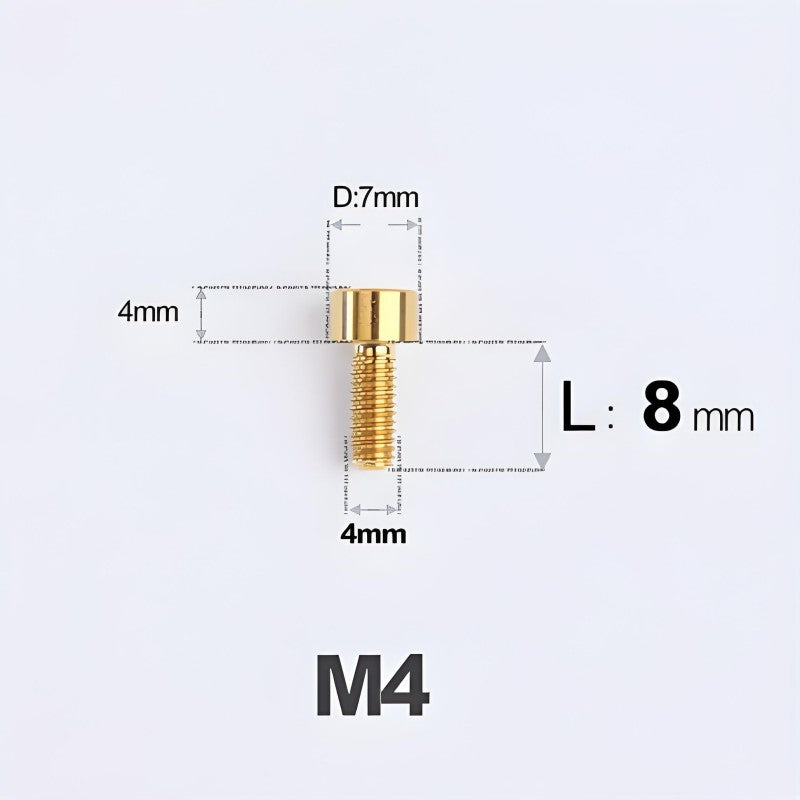 M4X6 8/10/12/16/18/20/25mm Titanium Bolts For Bike & Motorcycle