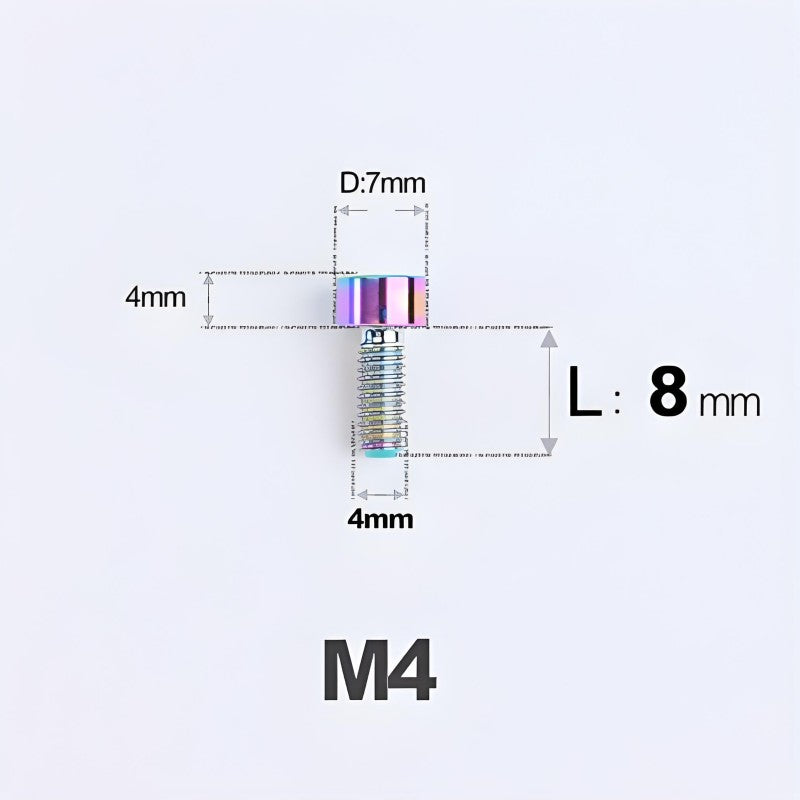 M4X6 8/10/12/16/18/20/25mm Titanium Bolts For Bike & Motorcycle