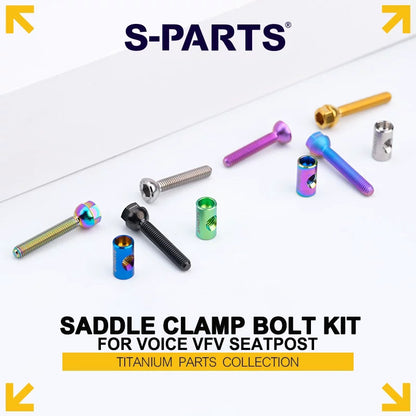 M5 Grade 5 Titanium Saddle Clamp Bolt Kit for VOICE VFV Seatpost, 3 pcs