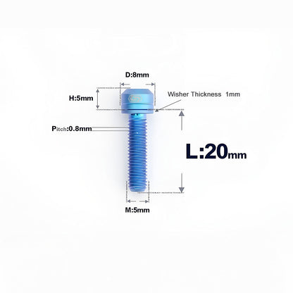 M5 L10-40MM Titanium Bolts With Wishers For Bicycle Stem
