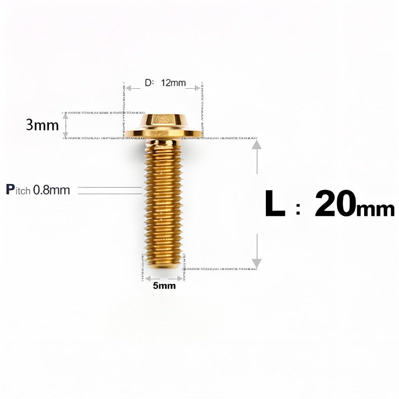 M5x10-30mm Titanium Torx Bolts For Motorcycle-HD12
