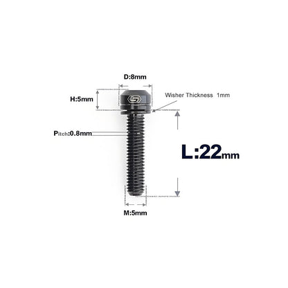 M5 L10-40MM Titanium Bolts With Wishers For Bicycle Stem