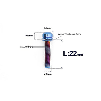M5 L10-40MM Titanium Bolts With Wishers For Bicycle Stem