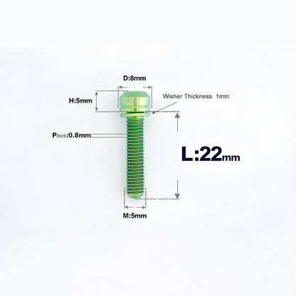 M5 L10-40MM Titanium Bolts With Wishers For Bicycle Stem
