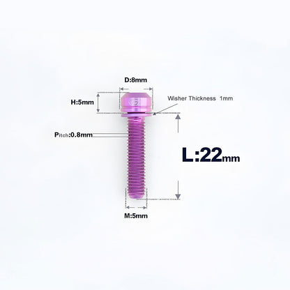 M5 L10-40MM Titanium Bolts With Wishers For Bicycle Stem