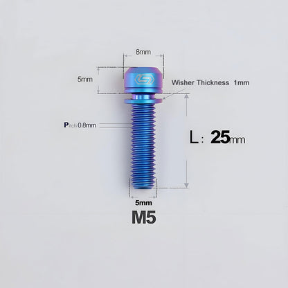 M5 L10-40MM Titanium Bolts With Wishers For Bicycle Stem