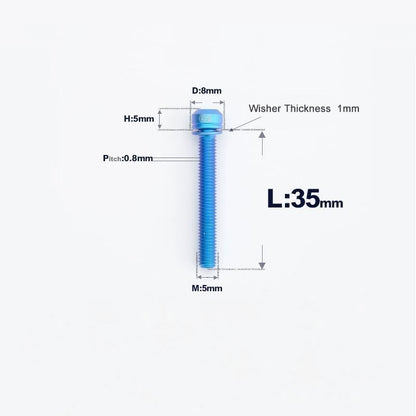 M5 L10-40MM Titanium Bolts With Wishers For Bicycle Stem