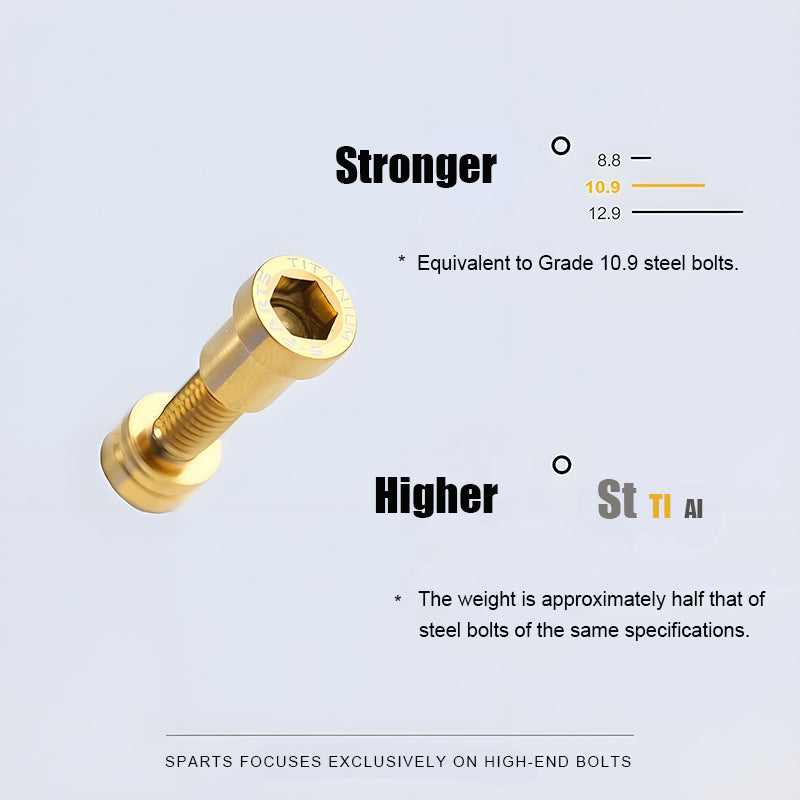 M5 Titanium Locknuts Ti Lock Nuts for Mountain and Road Bikes