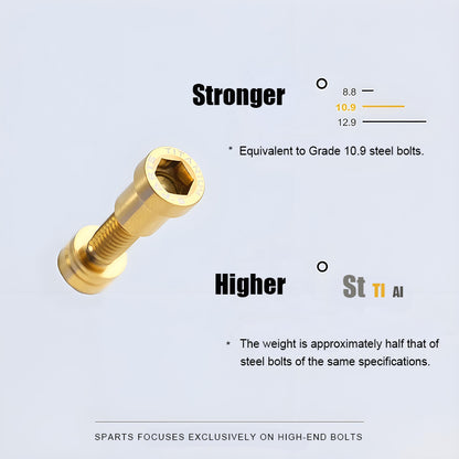 M5 Titanium Locknuts Ti Lock Nuts for Mountain and Road Bikes