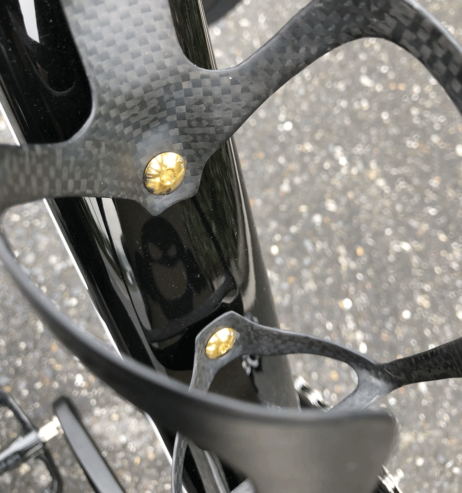 M5 x 12mm Grade 5 Titanium Bottle Cage Bolts - Hollow Ultra-Low Profile Flat Head (2 Pcs)