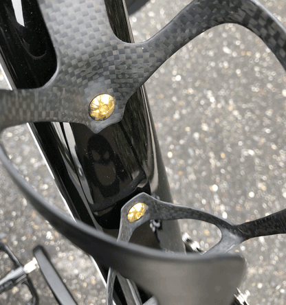 M5 x 12mm Grade 5 Titanium Bottle Cage Bolts - Hollow Ultra-Low Profile Flat Head (2 Pcs)