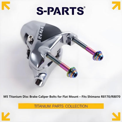 M5 Titanium Disc Brake Caliper Bolts for Flat Mount – Fits Shimano R8170/R8070 (16–45mm)-2