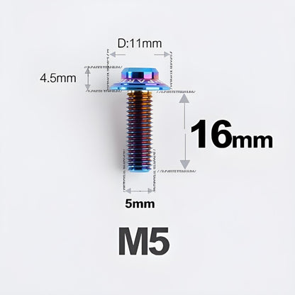 M5xL16mm Titanium Disc Brake Caliper Bolts for Flat Mount – Fits Shimano R8170/R8070 Blue