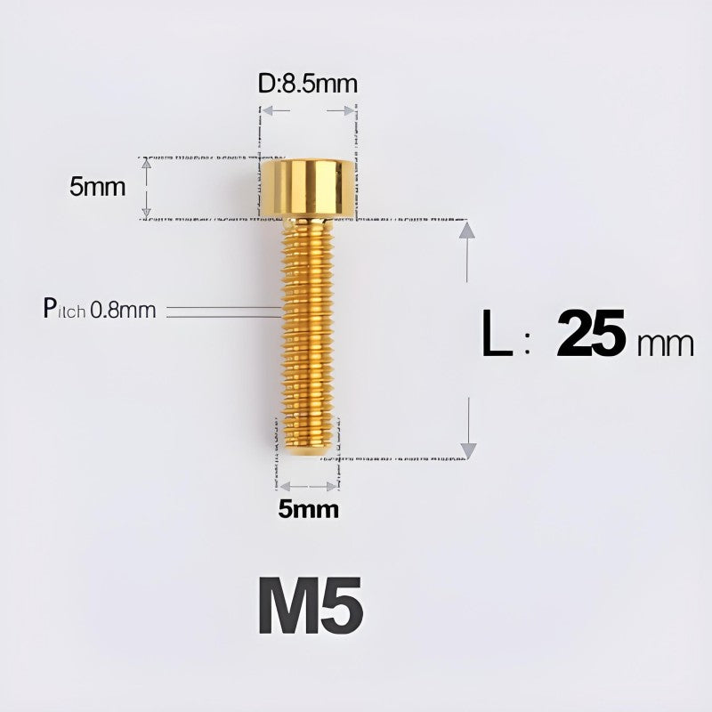 M5*30 35 40 45 50MM Titanium Bolts For Bicycle Stem