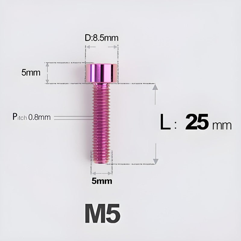 M5*30 35 40 45 50MM Titanium Bolts For Bicycle Stem