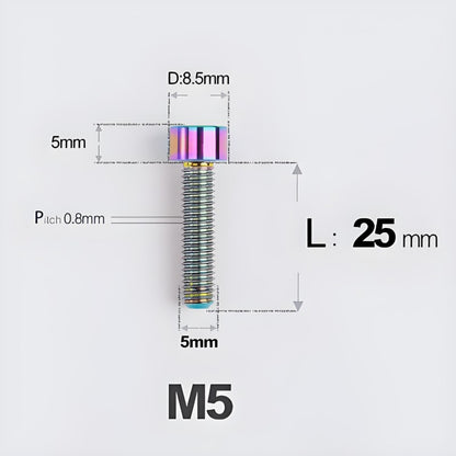 M5*30 35 40 45 50MM Titanium Bolts For Bicycle Stem