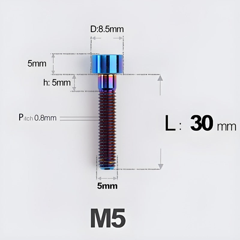 M5*30 35 40 45 50MM Titanium Bolts For Bicycle Stem