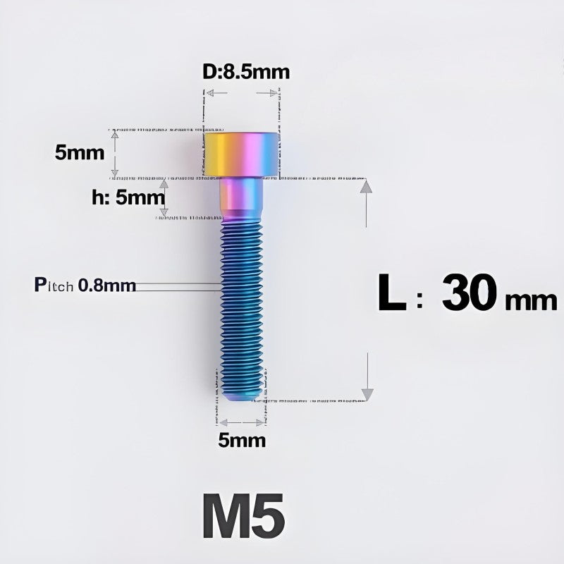 M5*30 35 40 45 50MM Titanium Bolts For Bicycle Stem