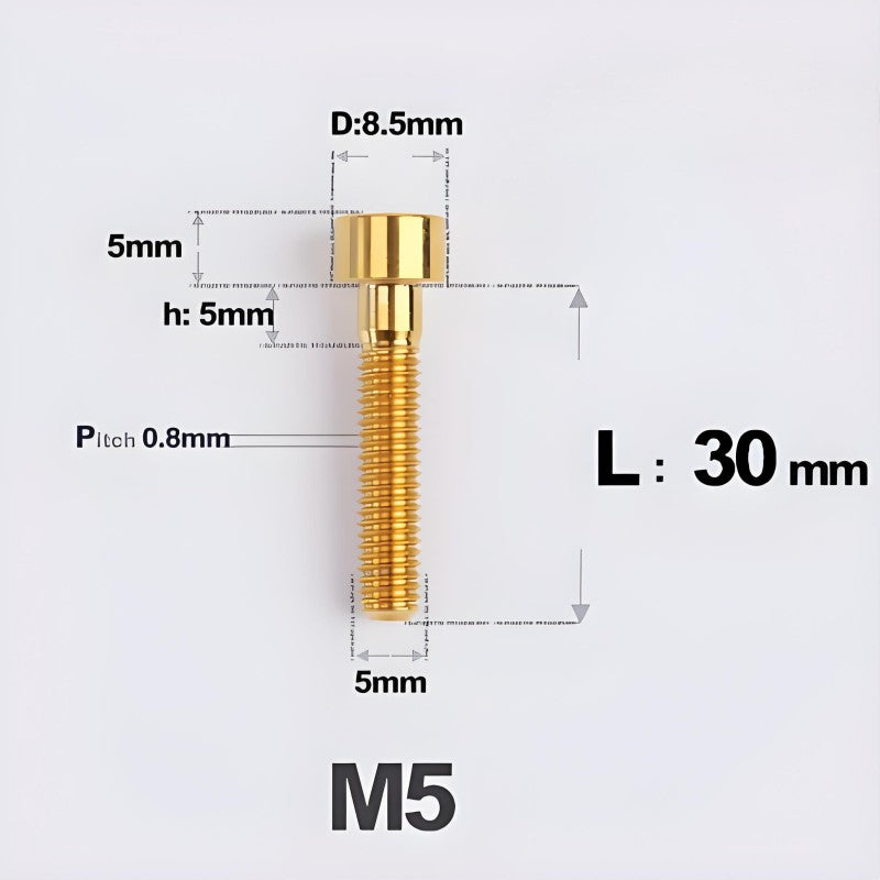 M5*30 35 40 45 50MM Titanium Bolts For Bicycle Stem