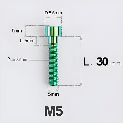 M5*30 35 40 45 50MM Titanium Bolts For Bicycle Stem
