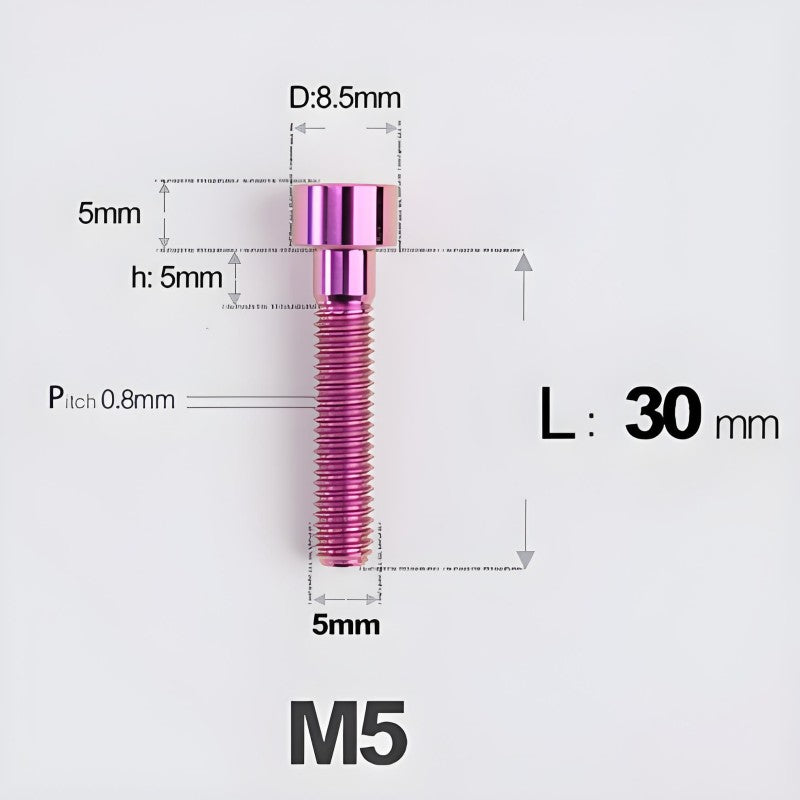 M5*30 35 40 45 50MM Titanium Bolts For Bicycle Stem
