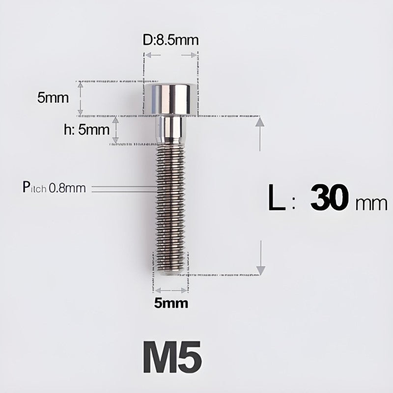 M5*30 35 40 45 50MM Titanium Bolts For Bicycle Stem
