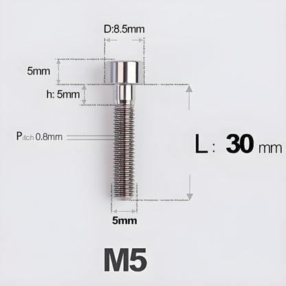 M5*30 35 40 45 50MM Titanium Bolts For Bicycle Stem