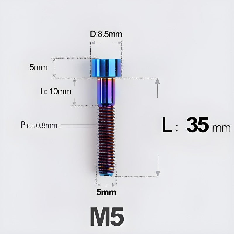 M5*30 35 40 45 50MM Titanium Bolts For Bicycle Stem