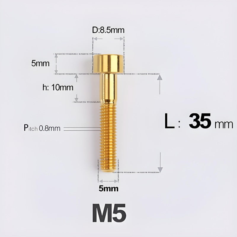 M5*30 35 40 45 50MM Titanium Bolts For Bicycle Stem
