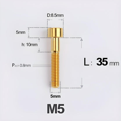 M5*30 35 40 45 50MM Titanium Bolts For Bicycle Stem