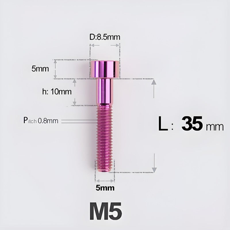 M5*30 35 40 45 50MM Titanium Bolts For Bicycle Stem