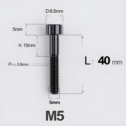 M5*30 35 40 45 50MM Titanium Bolts For Bicycle Stem