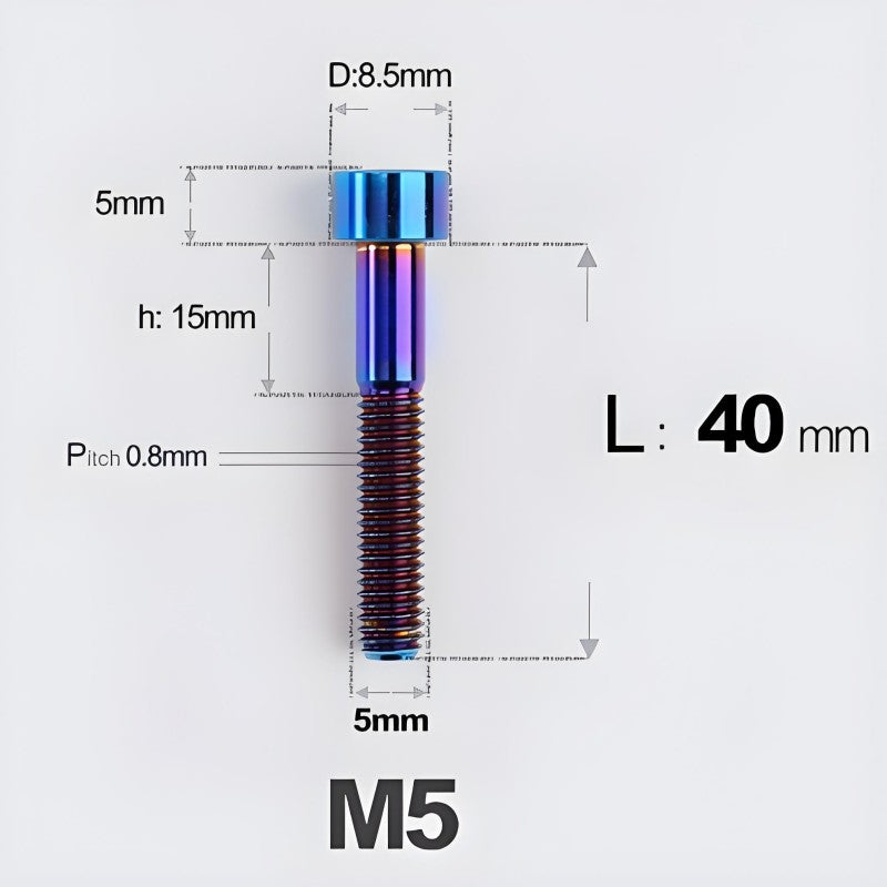 M5*30 35 40 45 50MM Titanium Bolts For Bicycle Stem