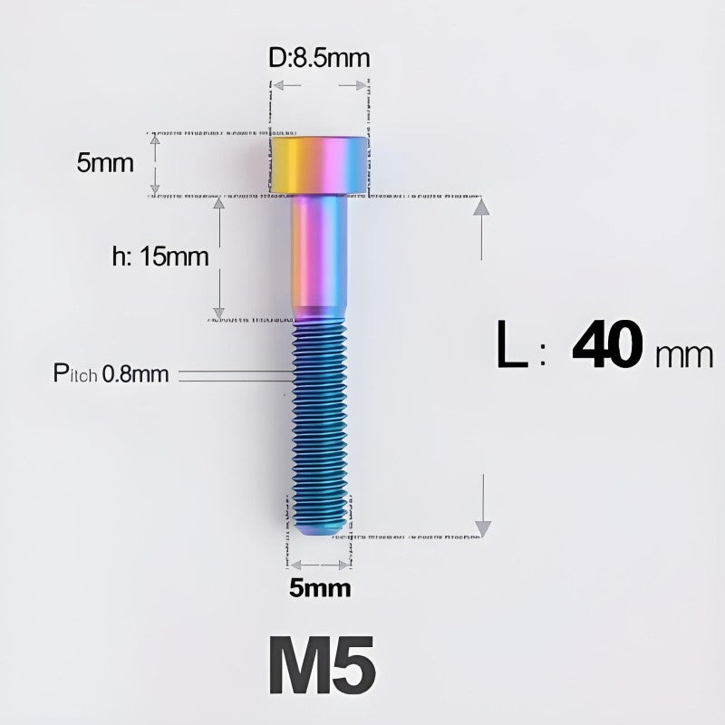 M5*30 35 40 45 50MM Titanium Bolts For Bicycle Stem
