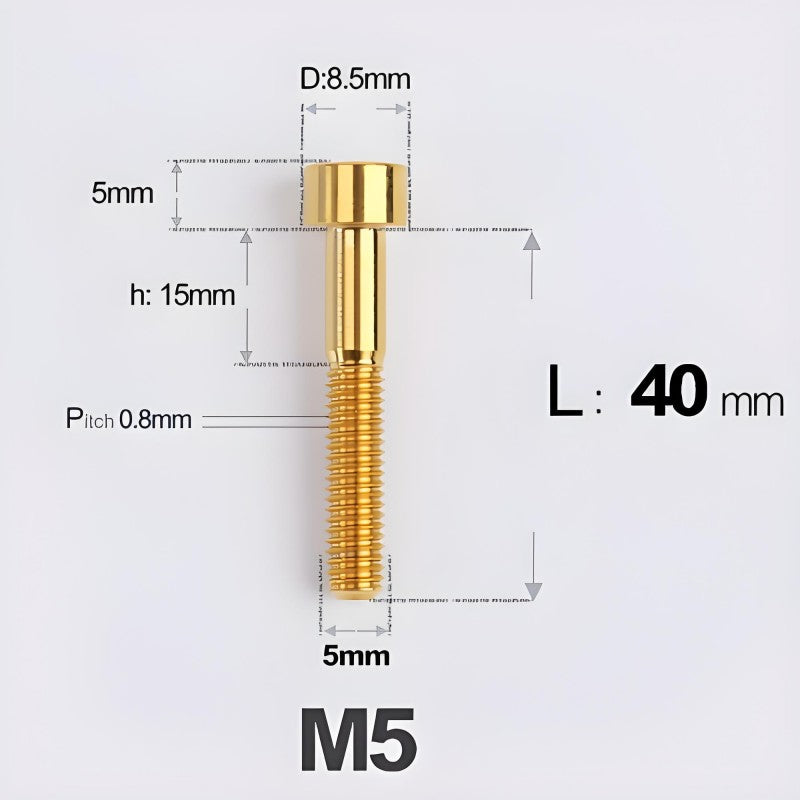 M5*30 35 40 45 50MM Titanium Bolts For Bicycle Stem