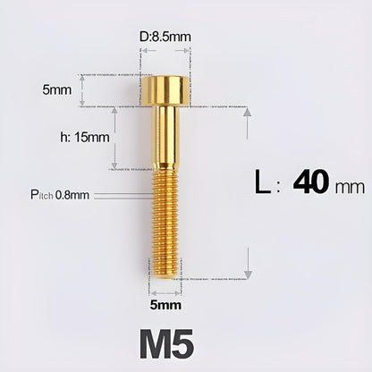 M5*30 35 40 45 50MM Titanium Bolts For Bicycle Stem