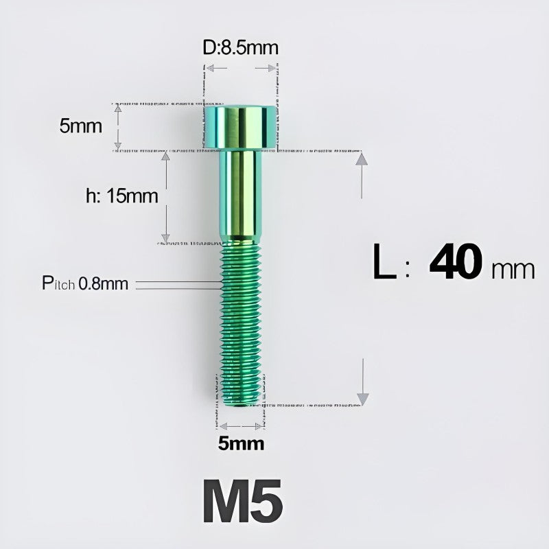 M5*30 35 40 45 50MM Titanium Bolts For Bicycle Stem