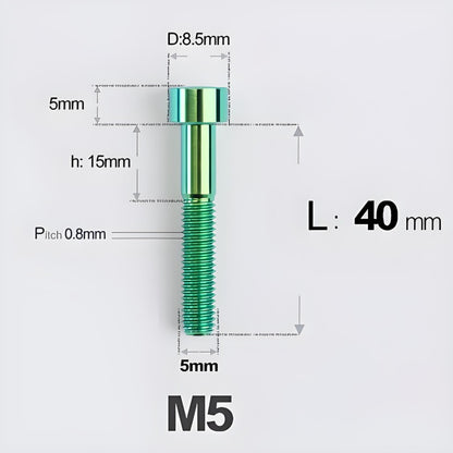 M5*30 35 40 45 50MM Titanium Bolts For Bicycle Stem