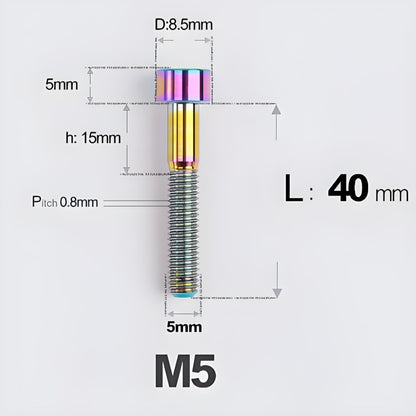 M5*30 35 40 45 50MM Titanium Bolts For Bicycle Stem