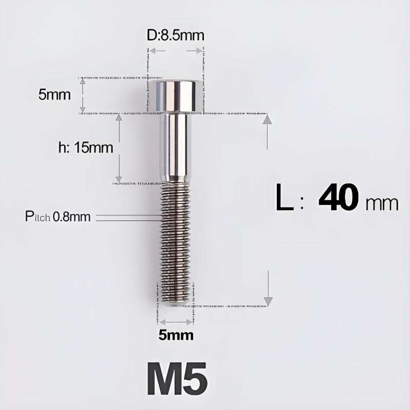 M5*30 35 40 45 50MM Titanium Bolts For Bicycle Stem