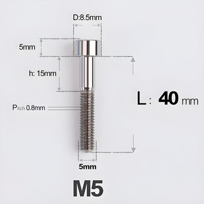 M5*30 35 40 45 50MM Titanium Bolts For Bicycle Stem