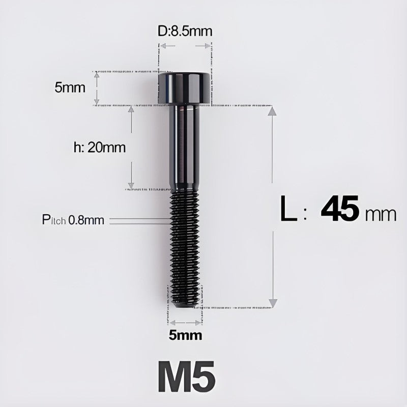 M5*30 35 40 45 50MM Titanium Bolts For Bicycle Stem