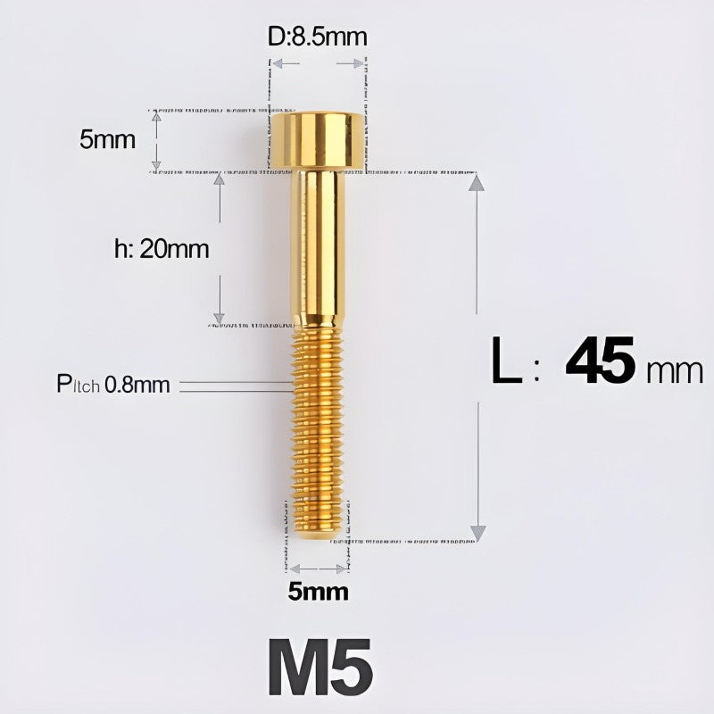 M5*30 35 40 45 50MM Titanium Bolts For Bicycle Stem