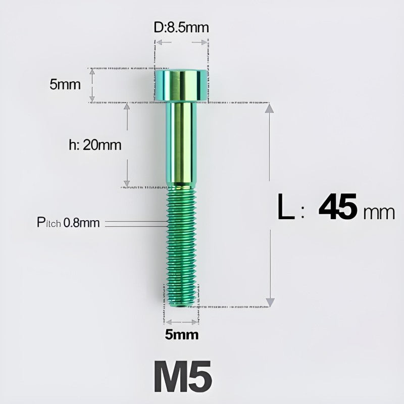 M5*30 35 40 45 50MM Titanium Bolts For Bicycle Stem