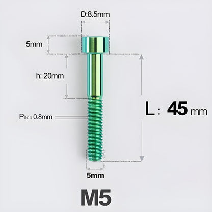 M5*30 35 40 45 50MM Titanium Bolts For Bicycle Stem