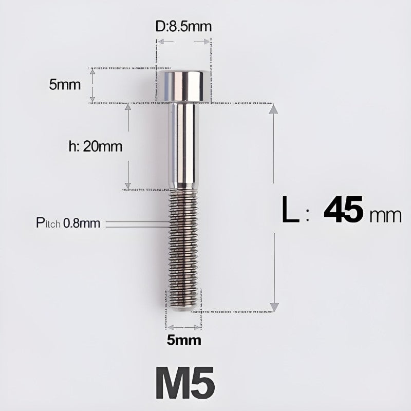 M5*30 35 40 45 50MM Titanium Bolts For Bicycle Stem
